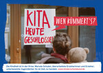 Postkarte: Schild mit "Kita heute geschlossen"